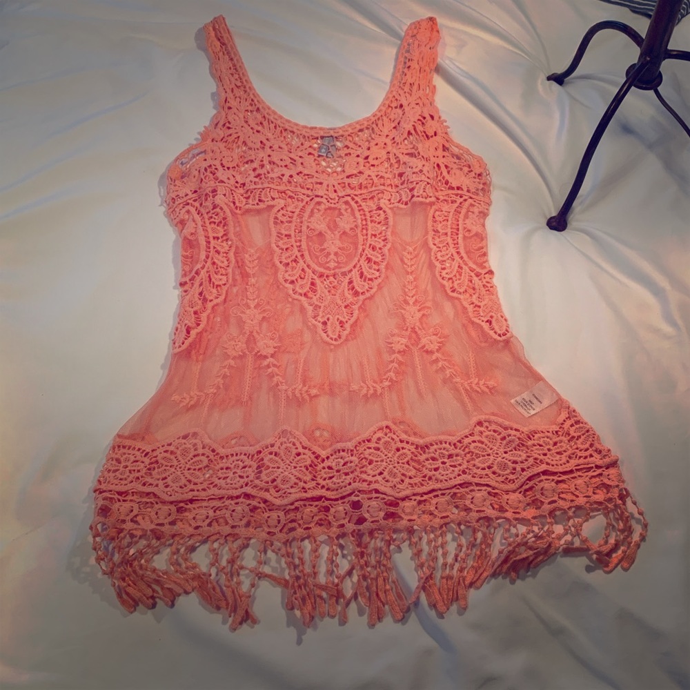 Coral Sheer Tank top